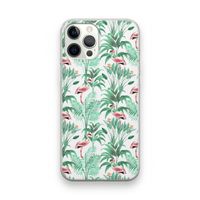 Flamingo bladeren: iPhone 12 Pro Transparant Hoesje