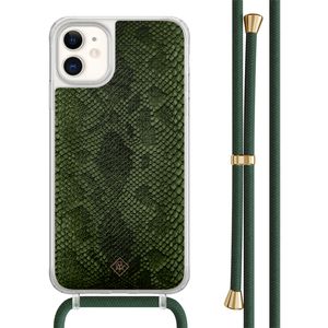 iPhone 11 hoesje met groen koord - Snake mix