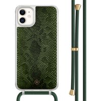 iPhone 11 hoesje met groen koord - Snake mix