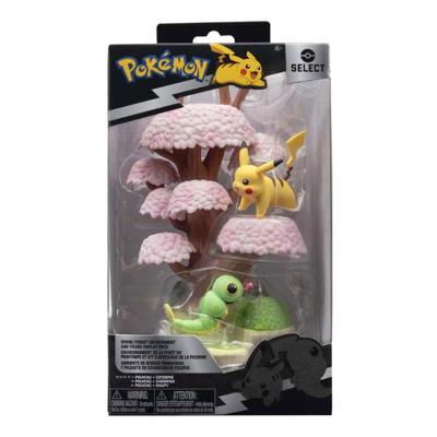 Jazwares Pokémon environment figuren set - caterpie & pikachu