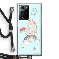 Regenboog eenhoorn: Samsung Galaxy Note 20 Ultra / Note 20 Ultra 5G Transparant Hoesje met koord