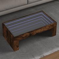 Salontafel met Infinity LED 90x50x30 cm gerookt eikenkleurig