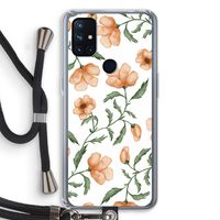 Peachy flowers: OnePlus Nord N10 5G Transparant Hoesje met koord
