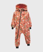 Waterproof Softshell Overall Comfy Jolly Dino Orange Jumpsuit