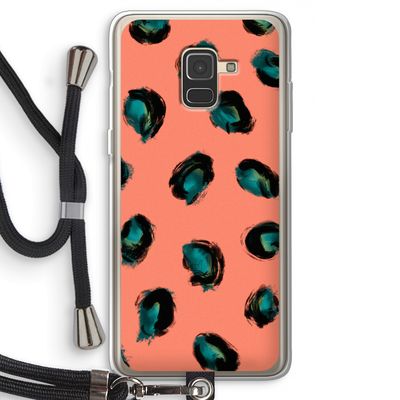 Pink Cheetah: Samsung Galaxy A8 (2018) Transparant Hoesje met koord