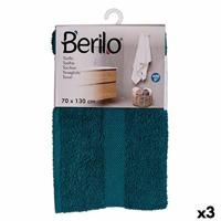 Badhanddoek Berilo 89674 Blauw 80 % katoen 20 % Polyester 70 x 130 cm (3 Stuks)
