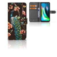 Motorola Moto G9 Play | E7 Plus Telefoonhoesje met Pasjes Pauw met Bloemen