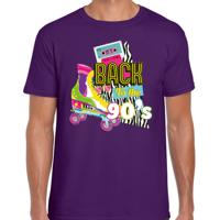 Verkleed T-shirt voor heren - back to the 90s - paars - jaren 90 - foute party - carnaval - thumbnail