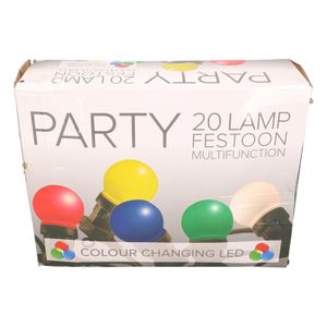 Festoon buitenfeestverlichting gekleurde RGB lampbolletjes 12 m