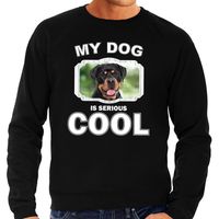 Rottweiler honden sweater / trui my dog is serious cool zwart voor heren