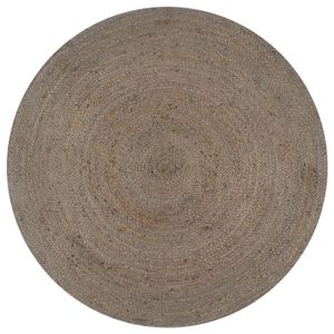 VidaXL Vloerkleed handgemaakt rond 90 cm jute grijs
