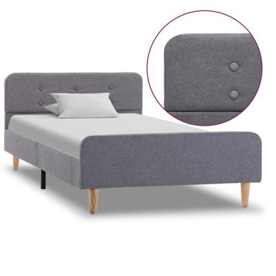Bedframe stof lichtgrijs 90x200 cm