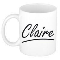Naam cadeau mok / beker Claire met sierlijke letters 300 ml   - - thumbnail