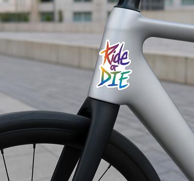 Fiets sticker ride or die tekst