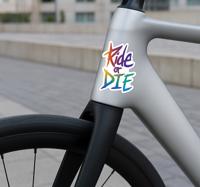 Fiets sticker ride or die tekst