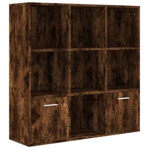 The Living Store Boekenkast - Trendy - Kasten - 98x30x98 cm - Gerookt eiken