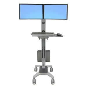 Ergotron Neo-Flex® Dual WideView WorkSpace PC/monitor-trolley 2-voudig 25,4 cm (10) - 55,9 cm (22) Grijs Toetsenbordhouder, Roteerbaar