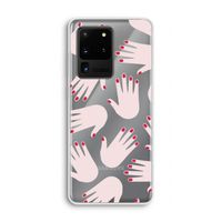 Hands pink: Samsung Galaxy S20 Ultra Transparant Hoesje