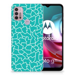 Motorola Moto G30 | G10 Hoesje maken Cracks Blue