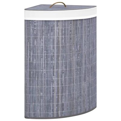 VidaXL Hoekwasmand 60 l bamboe grijs