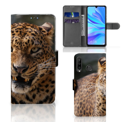 Huawei P30 Lite (2020) | Telefoonhoesje | Met pasjeshouder | Luipaard