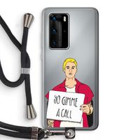 Gimme a call: Huawei P40 Pro Transparant Hoesje met koord