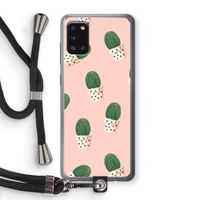 Cactusprint roze: Samsung Galaxy A31 Transparant Hoesje met koord Cactusprint roze: Samsung Galaxy A31 Transparant Hoesje met koord