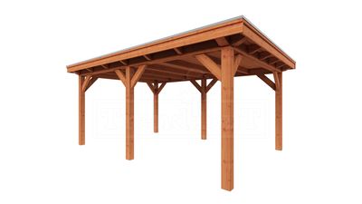 Trendhout Buitenverblijf Florence 545x425 cm - Plat dak- Plat dak- Onbehandeld lariks Douglas hout- Trendhout