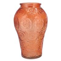 Bloemenvaas Circle - boeket vaas - glas - oranje - 15 x 25 cm