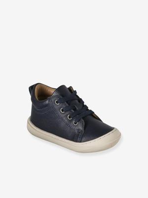 Leren babylaarsjes met veters voor de eerste stapjes marineblauw Leren babylaarsjes met veters voor de eerste stapjes marineblauw