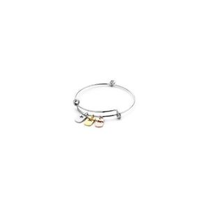 CO88 Collection 8CB-90090 - Stalen bangle met bedels - open sterren - one-size - zilverkleurig