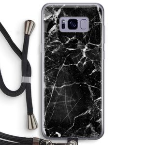 Zwart Marmer 2: Samsung Galaxy S8 Plus Transparant Hoesje met koord