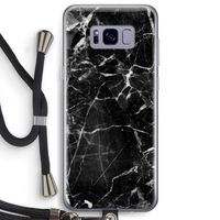 Zwart Marmer 2: Samsung Galaxy S8 Plus Transparant Hoesje met koord