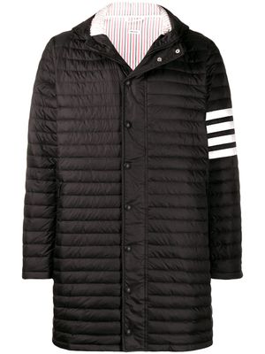 Thom Browne doudoune mi-longue à détails rayés - Noir