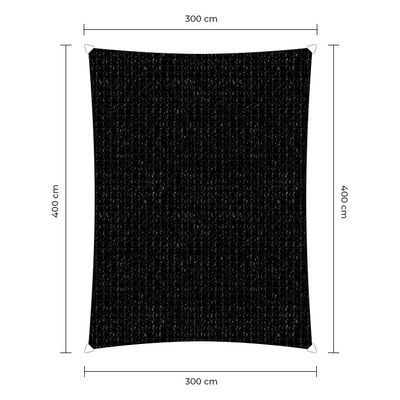 Sunfighter Schaduwdoek Rechthoek zwart 3x4m.