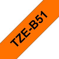 Brother TZe-B51 Labeltape signaalkleur Tapekleur: Signaaloranje Tekstkleur: Zwart 24 mm 5 m - thumbnail