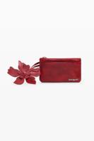 Kleine glanzende kaarthouder met leerlook - RED - U