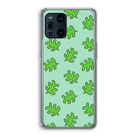 Groene blaadjes: Oppo Find X3 Pro Transparant Hoesje
