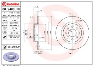 Remschijf BREMBO, Remschijftype: Massief, u.a. für Abarth, Fiat, Opel