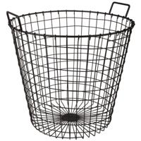 Opbergmand - 1x - metaal - antraciet - 45 x 45 cm - draadmand - decoratiemand/opbergen