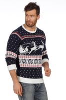 Kersttrui blauw met slee
