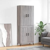 Hoge kast 69,5x34x180 cm bewerkt hout grijs sonoma eikenkleurig