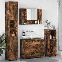 Badkamermeubelset met lade 4 pcs Gerookt eiken 30 x 35 x 192 cm