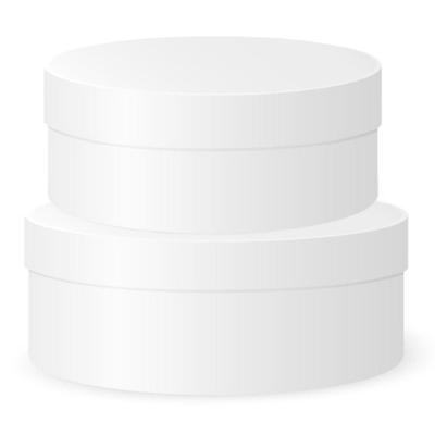 Ronde witte hobby knutsel dozen van karton - 14.5x5.5 cm en 12.5x5 cm - cadeauverpakking - boxen