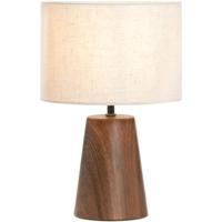 Leen Bakker - Tafellamp Finne - Bruin Metaal - E27 - 37xØ23 Cm - Metaal/Stof - Crème#Bruin - H35 Cm
