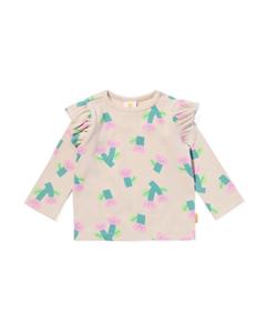 HEMA Baby T-shirt Bloemen Ecru (ecru)