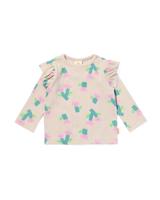HEMA Baby T-shirt Bloemen Ecru (ecru)