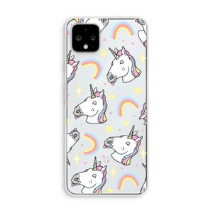 Rainbow Unicorn: Pixel 4 XL Transparant Hoesje