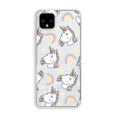 Rainbow Unicorn: Pixel 4 XL Transparant Hoesje