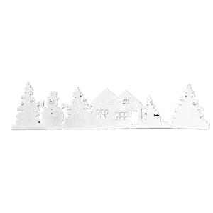 Sneeuwrand - winter - wit - 100 x 25 cm - polyester - sneeuwversiering - raamdecoratie